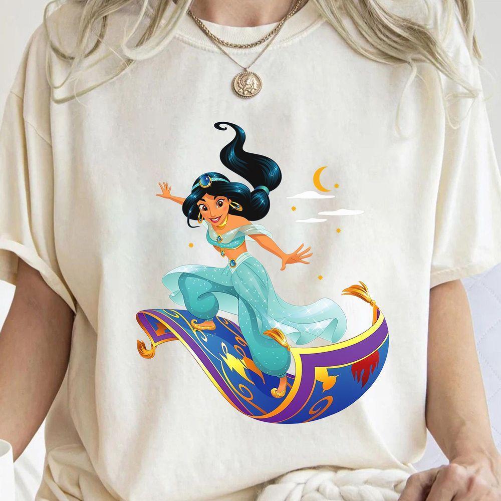 Disney Aladdin Princess Jasmine Magic Carpet Pose T-shirt Disney Princess Jasmine Shirt Disneyland Family Matching Shirt Wdw Tee Limited Edition Tshirt